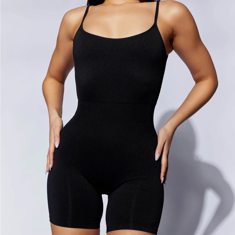 MESHKI Seamless Binding Playsuit - Black
